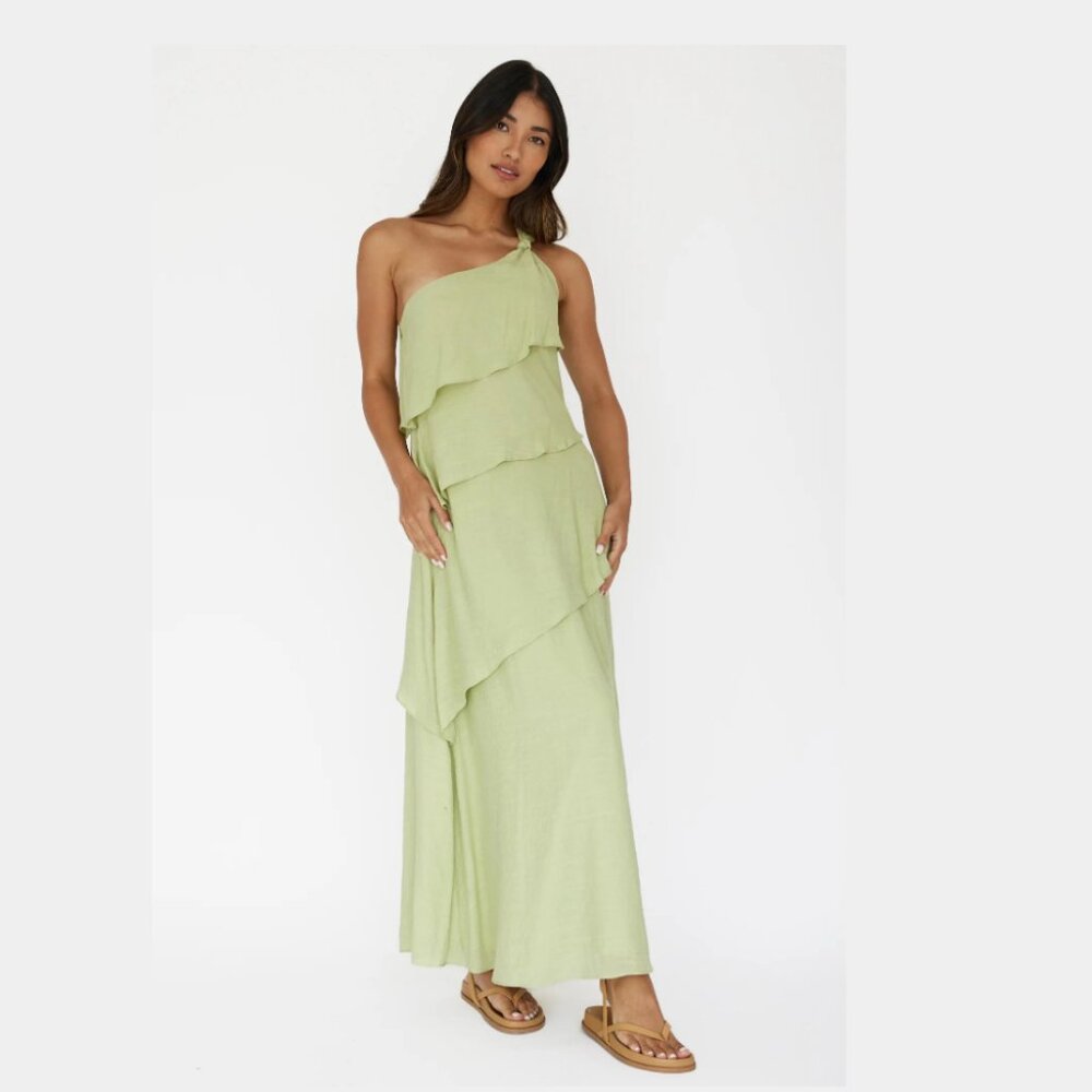 One-Shoulder Maxi Dress Sage